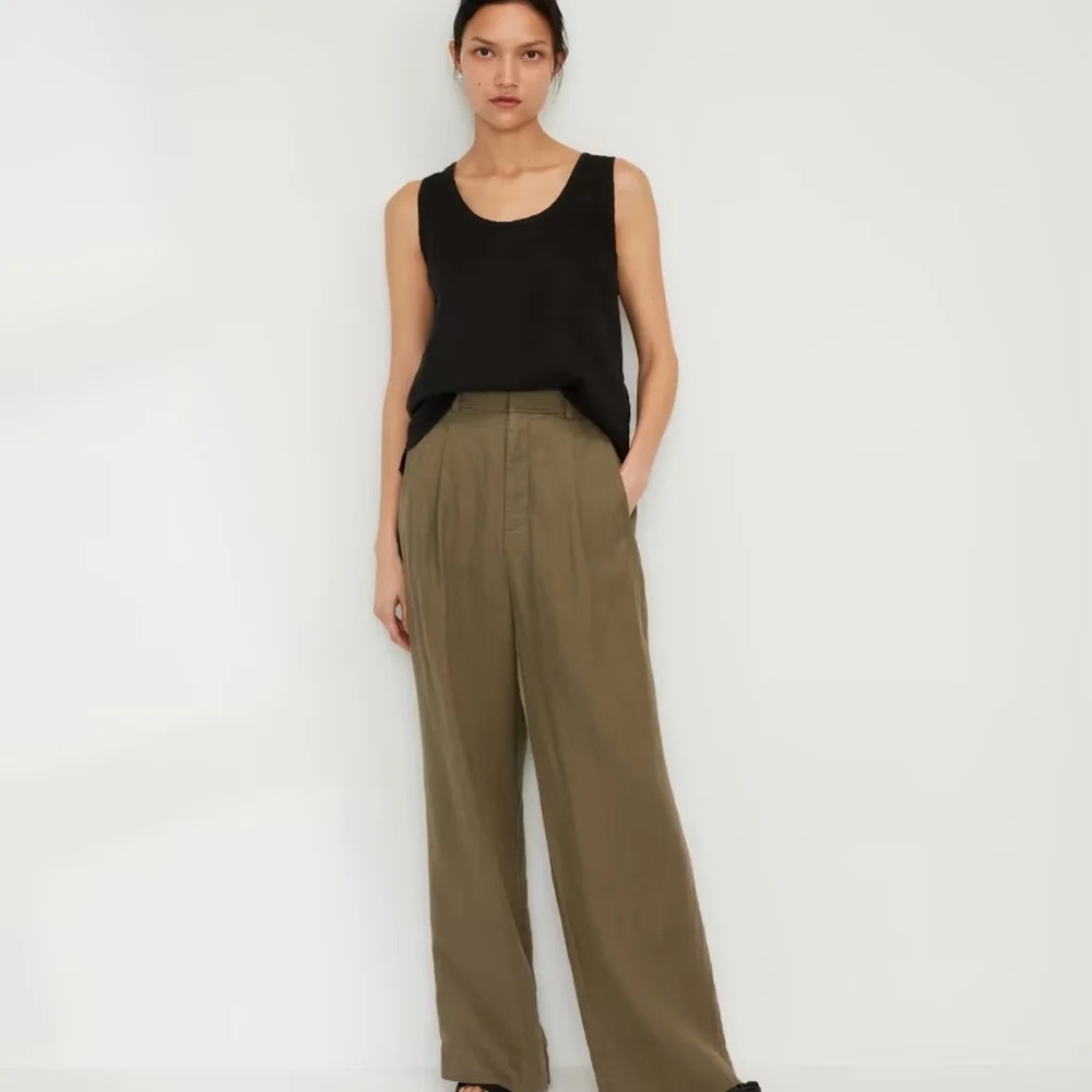NWT Everlane The Linen Way-High® Drape Pant in Kalamata Size 2 NEW SOLD OUT